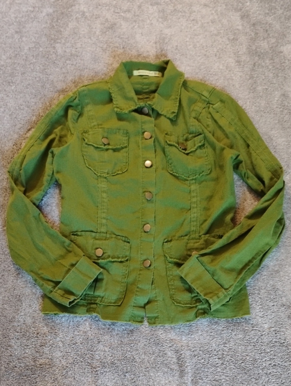 Wearables Green Linen Blend Utility Shirt